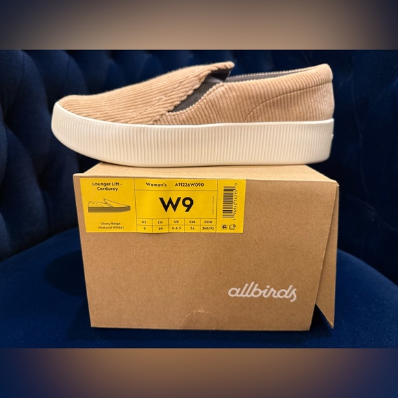 NIB allbirds Corduroy Lounger Lift Slip-On Shoes in Beige - Picture 4 of 5